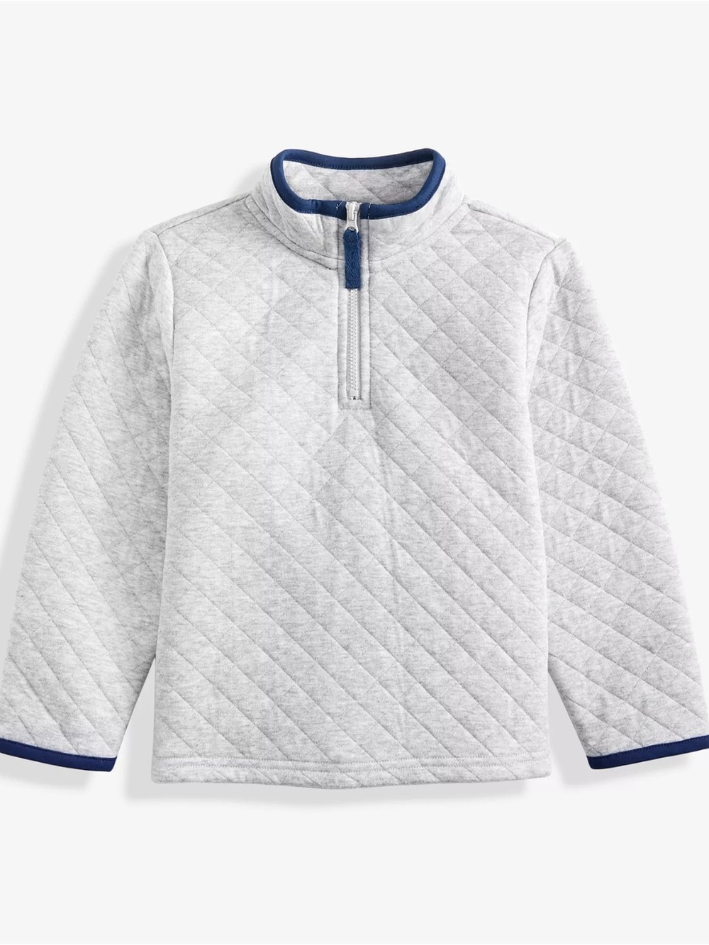 Epic Threads Boys Quilted Quarter Zip Jacket Gray L 14 16 Cotton Blend